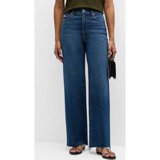 Multicoloured Jeans Paige Anessa Wide-Leg Jeans with Raw Hem ANCIENT 24