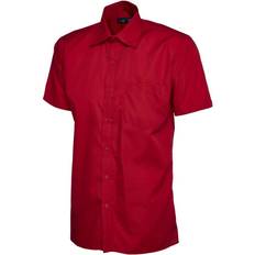 Uneek UC710 Poplin Half Sleeve Shirt COLOUR: Red, 15.5&quot;