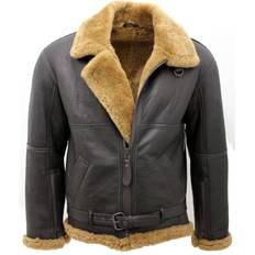 Infinity Leather RAF Sheepskin Leather Aviator Jacket Skyfair Brown