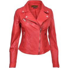 Imitatieleer Jassen Infinity Leather Klassiek Leren Bikerjack - Rood