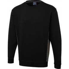 Clothing Uneek UC217 Two Tone Crew Sweatshirt 4XL, COLOUR: Black/Charcoal