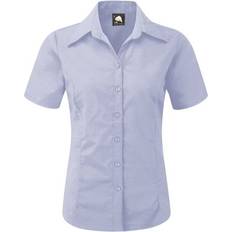 Slit - Women Blouses ORN ORN 5550 Women&apos;s Essential Oxford Short Sleeve Blouse COLOUR: Sky