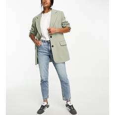 ASOS Petite Slim Fit Comfort Mom Jeans - Mid Blue