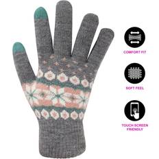 Grey Womens Gloves Ladies Thermal Warm Winter Gloves One