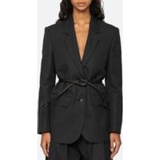 Lino Chaquetas Sea New York Women's Lara Linen Jacket With Belt Black