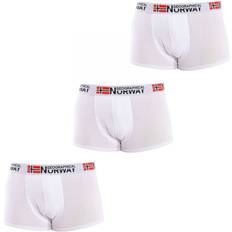 Geographical Norway Mens Pack-3 Boxers man White Cotton