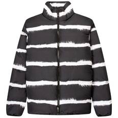 Moncler Sil Striped Down Jacket Black