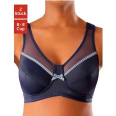 Petite Fleur Pack of Non Wired Full Cup Bra Navy