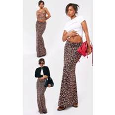 Mesh Skirts PrettyLittleThing Leopard Printed Lined Mesh Maxi Skirt, Animal