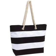 Schwarz Strandtaschen Beach Bag - White/Black