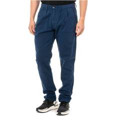 La Martina Mens Long trousers with straight cut hems and belt loops KMT006 man Blue Cotton Womens