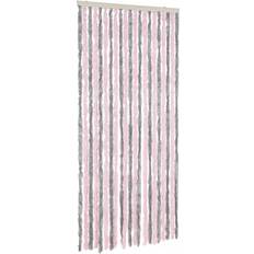 vidaXL Insektsgardin Silvergrå och Rosa 100x200 cm Chenille