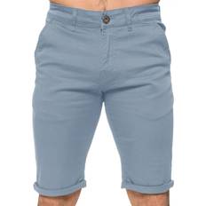Chino Shorts - Red Enzo Mens Slim Fit Stretch Chino Shorts Sky Blue Cotton Waist