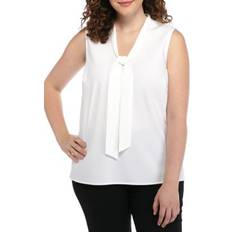 Clothing Kasper Plus Bow Top White 2X