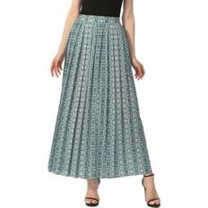 Turquoise Skirts Kimi + Kai Women's Print Box Pleat Skirt, Teal