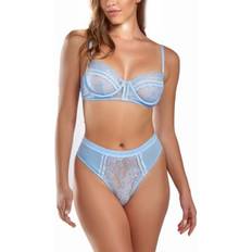 Multicolored - Women Lingerie Sets iCollection Women's 2Pc. Lingerie Set Patterned with Soft Lace Light-Blue