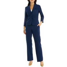 Women Suits Le Suit Le Suit Crepe Two-Button Blazer & Pants, Regular and Petite Sizes Indigo