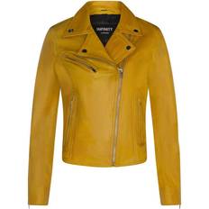 Leather Jackets - Yellow Infinity Leather Classic Leather Brando Biker Jacket-Loughton Yellow