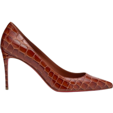 Christian Louboutin Brown Heels & Pumps Christian Louboutin Kate Croco Red Sole Classic Pumps - Brown