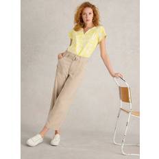 Yellow Blouses White Stuff Nelly Palm Leaf Notch Neck Top