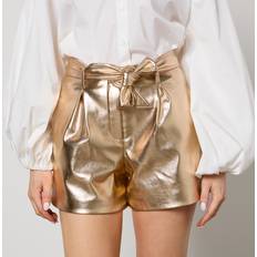 Gold - Women Shorts Never Fully Dressed Vegan Leather Shorts Gold