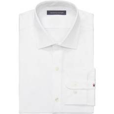 Elastane/Lycra/Spandex Shirts Tommy Hilfiger Men's TH Flex Twill Regular Fit Dress Shirt, White, 14.5 32/33