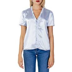 Vila Clothing Vila V-Neck Blouse - Light Blue