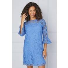 Clothing Wallis Lace Ruffle Sleeve Shift Dress Blue