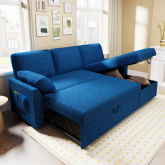 Wade Logan Baerl Blue Sofa 84" 3 Seater