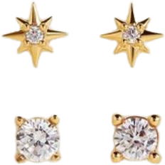 Accessorize Sparkle Studs Set - Gold/Transparent