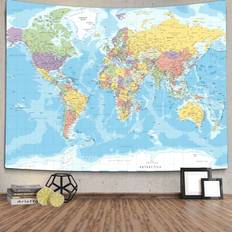 TOMOZ World Map Tapestry World Map Wall Decor