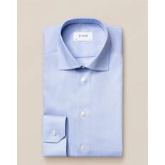 Eton Fine Twill Skjorta Hundtandsmönster - Blå