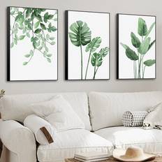 MPLONG 3 Green Plants Poster Canvas Wall Suitable Framed Art