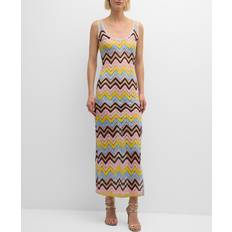 Yellow Dresses Cynthia Rowley Zig-Zag Crochet Maxi Tank Dress YELLOW MULTI Petite