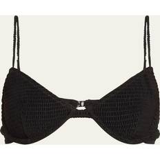 Swimwear Toteme Smocked Half-Cup Bikini Top BLACK X-SMALL