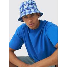 Mies - Sininen Hatut boohooMAN Checked Bucket Hat - Blue