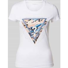 Guess Damen T-Shirts Guess T-Shirt mit Strasssteinbesatz in Weiss, Größe