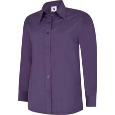 Polyester Shirts Uneek UC711 Ladies Poplin Full Sleeve Shirt COLOUR: Purple