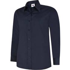 Polyester Shirts Uneek UC711 Ladies Poplin Full Sleeve Shirt COLOUR: Navy