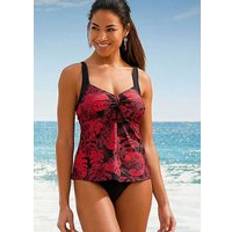 Polyamide Tankinis Bonprix Leaf Print Tankini Set Black/red