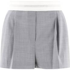 Women - Wool Shorts Alexander Wang Gray Pleated Shorts LT HEATHER GREY 050