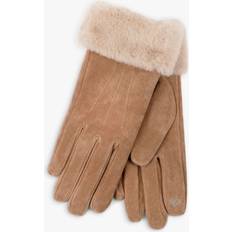 Women Gloves on sale Totes Three Point Suede Faux Fur Cuff Tan