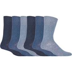 IOMI Mens pack non elastic diabetic socks with hand linked toe seams Blue Cotton 12-15