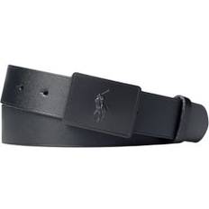 Polo Ralph Lauren Belts Polo Ralph Lauren Men's Plaque-Buckle Leather Belt Black/matte Black