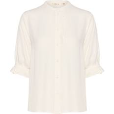 Uld Bluser Cream Crvenea Short Sleeve Blouse Bluser 10613308 Snow White