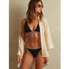 Reiss Swimwear Reiss Yve Stripe Band Bikini Bottoms, Black/Multi