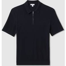 Modal Polo Shirts Reiss Ivor Textured Half-Zip Polo Shirt