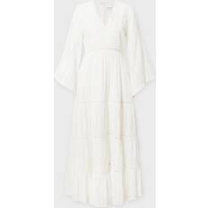 By Malina Ropa By Malina Dress Vanessa Wide Sleeve Embroidered White