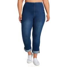 3XL Jeans Lysse Plus Pull-On Boyfriend Jeans - Mid Wash