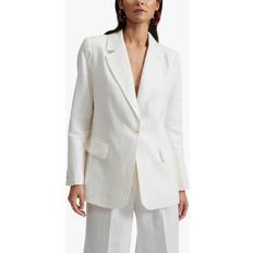 Malina Overdele Malina Vera Fitted Linen Blazer - White